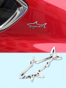Shark Emblem Metal Decal ,Hollow 3D Design For Cars, Motorcycles & More ,Durable And Waterproof Styling Accessory - Multicolor - View 5
