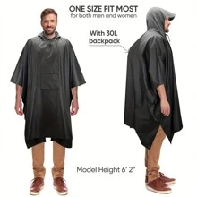 2 pièces/set Ponchos de pluie avec capuche et poches, Imperméable portable multifonction 3 en 1, Cape en PU imperméable, coupe-vent et anti-poussière, convient pour la randonnée, les voyages, le camping, la pêche, taille unisexe, plusieurs couleurs disponibles (sac de transport + imperméable avec poches)