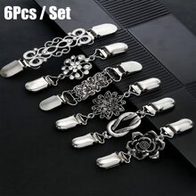 复古毛衣披肩夹复古开衫领夹正装衬衫胸针夹女装腰夹套装裤子束腰衣服腰夹，复古衬衫连衣裙开衫夹，毛衣披肩胸针套装新年情人节服饰配饰