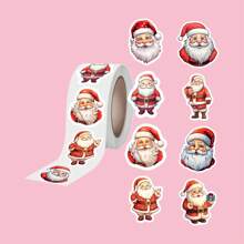 1500 unidades de pegatinas de decoración navideña, diseños de Papá Noel, muñeco de nieve y garabatos a mano, pegatinas para cajas de regalo, sobres, y tarjetas de felicitación