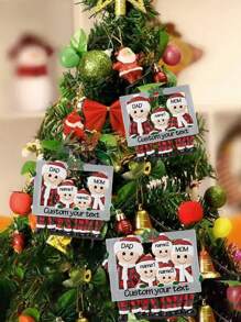 LICVIC Enfeites de Natal personalizados para pendurar em 2025, decoração de árvore de Natal personalizada com 2 a 6 nomes para a família, enfeites de família personalizados, enfeites de Natal personalizados para a família em 2025, enfeites de Natal com nome personalizado, enfeite de Natal para a família faça você mesmo, personalizável, pingente de resina faça você mesmo com bênção para decoração de Natal, decoração de escritório, decoração elegante.