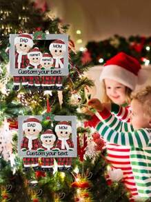 LICVIC Enfeites de Natal personalizados para pendurar em 2025, decoração de árvore de Natal personalizada com 2 a 6 nomes para a família, enfeites de família personalizados, enfeites de Natal personalizados para a família em 2025, enfeites de Natal com nome personalizado, enfeite de Natal para a família faça você mesmo, personalizável, pingente de resina faça você mesmo com bênção para decoração de Natal, decoração de escritório, decoração elegante.