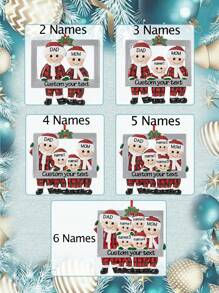 LICVIC Enfeites de Natal personalizados para pendurar em 2025, decoração de árvore de Natal personalizada com 2 a 6 nomes para a família, enfeites de família personalizados, enfeites de Natal personalizados para a família em 2025, enfeites de Natal com nome personalizado, enfeite de Natal para a família faça você mesmo, personalizável, pingente de resina faça você mesmo com bênção para decoração de Natal, decoração de escritório, decoração elegante.