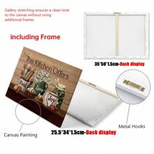 1 件复古房屋白色花朵厨房用具此厨房提供食物帆布基督教墙艺术帆布墙艺术艺术品家居装饰卧室客厅浴室无框海报礼物生日毕业厨房装饰