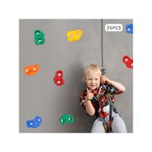 Klettergriffe 25 Stück Indoor und Outdoor Klettersteine in verschiedenen Formen für Felswände Klettergriffe inkl. Befestigungsmaterial