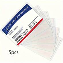 3/5/10/20/30/50/100张PVC卡套、社保卡套、透明防水信用卡和医保卡套，易于插入设计 - 保持卡片清洁！婚礼季、母亲节、毕业典礼、开斋节礼物