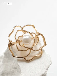1pc Goddess Brooch Elegant Brooch Natural Faux Pearl Chic Accessory Coat Collar Decoration Valentines Dress Accessories Pin For Clothes Bag Charm School