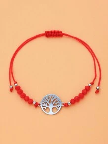 LORRILIA 12 piezas de pulseras brazaletes de pareja con cristales y trenzado con diseño de árbol de la vida de acero inoxidable, accesorio de joyería de regalo con suerte para mujer al por mayor