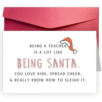 1PC.Heartwarming Christmas Card For Teacher, Educator Christmas Appreciation Card, Funny Teacher Christmas For Friends Family, Christmas Teacher Appreciation Card