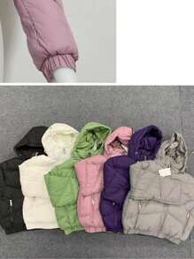 chaqueta abrigo chamarra para mujer - Gris Claro - Ver 2