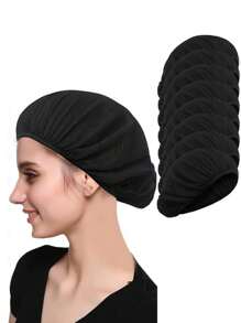 8 件装厨师帽，可调节烹饪厨房厨师帽，可重复使用可洗网状发网，透气男女通用食品服务工作帽，非一次性