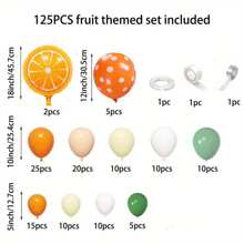 Bộ vòng hoa bóng bay chủ đề trái cây, Bộ vòng hoa bóng bay hương cam - Bao gồm bóng bay giấy bạc và bóng bay cao su, Thích hợp cho đám cưới, đính hôn, sinh nhật, tiệc mùa hè, trang trí mùa hè và mùa thu - Nhiều màu - Xem 7