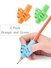 Pencil Grip, Handwriting Posture Correction Holder, Ergonomic Writing 3-Pack: Blue, Green, Orange), Suitable For Office, School, Drawing, Markers, Stationery, Universal Writing Training Tools, Professional Supplies For Learning And Work, Back To School, Gift For All Ages
