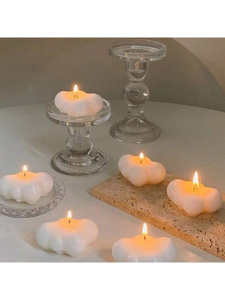 DECO EXPRESS Set Candele Profumate con Bouquet Fiori, Signore Bouquet Rose e Cera Candele, Set Regalo Donna per San Valentino, Festa della Mamma e Compleanno (Rossa