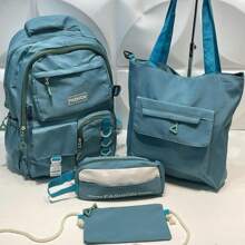 Four-Piece Student Backpack - Màu xanh lam - Xem 1