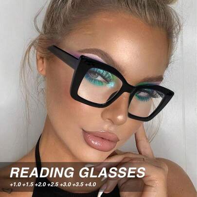 1pc Classic Rectangular Women Reading Glasses, With Flexible Spring Hinges For Comfortable Fit, Simple Yet Elegant Design For Daily Use