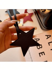 Portachiavi minimale e alla moda in colore tinta unita con motivo a pentagramma in PU, adatto per zaino, borsa a spalla, borsa shopping, chiavi auto, per studenti, ufficio, appuntamenti, vacanze, viaggi, come regalo per la fidanzata, mamma, compleanno bambini - Multicolore - Visualizzare 2