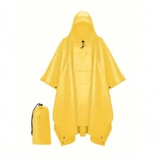 2 pièces/set Ponchos de pluie avec capuche et poches, Imperméable portable multifonction 3 en 1, Cape en PU imperméable, coupe-vent et anti-poussière, convient pour la randonnée, les voyages, le camping, la pêche, taille unisexe, plusieurs couleurs disponibles (sac de transport + imperméable avec poches)