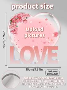 1pc Mùa xuân tùy chỉnh Acrylic ảnh TÌNH YÊU trang trí tình yêu, khối ảnh cá nhân, khối ảnh Acrylic kính, khối ảnh Acrylic tùy chỉnh, quà cưới pha lê, sinh nhật, quà tặng Ngày của Cha, Valentin (10*10*1cm/1pc), Ngày lễ tình nhân, quà tặng trang trí Ngày lễ tình nhân tốt nghiệp - Nhiều màu - Xem 3