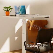 Multifunctional Lifting Electric Desk Intelligent Computer Elevating Table Learning Desk Computer Office Table - Champagne - View 5