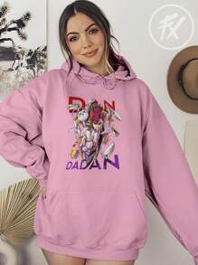 Dandadan Momo Ken Takura Old Turbo Anime Drawing  2315 Flow Fx Sweatshirt - 淺粉色 - 查看 4