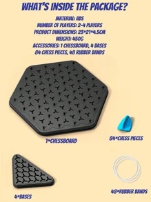 Triangle Game, Chess Board Game, Family Game, Tabletop Game, Tactical Game, Suitable For Parties And Logic Games (2-4 Players) - Multicolor - View 4