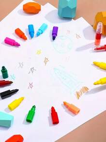 Stackable Crayons, Colored Pencils, Party Favors, DIY Crayons, Suitable For School, Office, Birthday Party - Multicolor - View 4