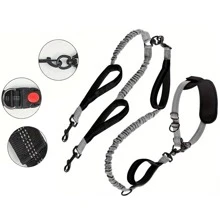 New Reflective 2-In-1 Pet Leash, 360-Degree Rotation Tangle-Free, Outdoor Sports Running Dog Leash, Hands-Free, Thick Foam Handle, Anti-Pull Pet Leash With Elasticity And Retractability, Multiple Colors Available