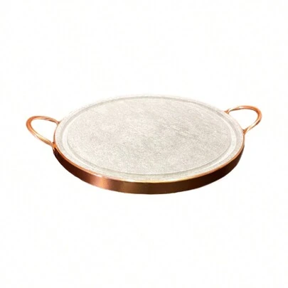 Forma de Pedra Sabão Alça de Cobre para Pizza e Carne - 27cm