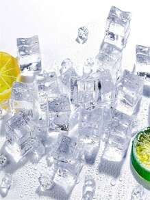Acrylic Transparent Square Plastic Ice Cubes, Water Crystal Bottle Bar Photography Props Best Gifts Birthday Graduation
