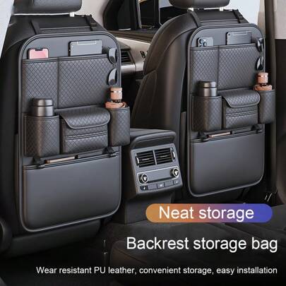 1pc Car Seat Back Storage Bag Car Storage Bag  Car Tissue Box Car Seat Back Storage Rack Car Seat Back Storage Bag