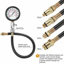 8 Pcs Petrol Engine Cylinder Compression Tester Kit Gauge Tool Automotive - Red - View 2