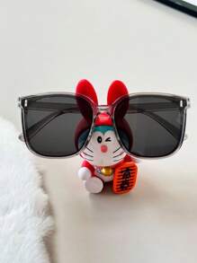 1pc New 3-10 Years Old Kids Polarized Vertical Rivet Fashion Eyeglasses, Boys Girls Children Square Frame Regular Glasses, Kids Back To School Fashion Glasses, Valentine's Day Fashion Glasses, Suitable For Daily Casual, Party Wear And Decor, Gift For Children