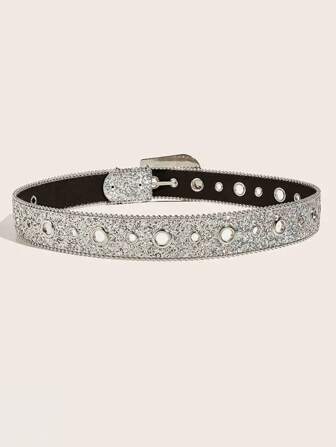 1pc Shining Sequin-Decor Waist Belt, Fashionable For Party, Carnival, Back To School, Christmas, Halloween Daily Wear Summer, School Fall, Autumn, Halloween