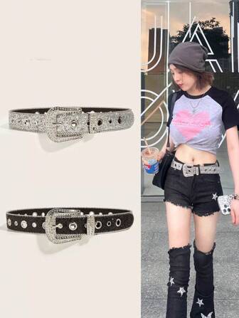 1 st glänsande paljettdekorerat midjebälte, modernt för fest, karneval, skolstart, jul, halloween, vardagskläder, sommar, skola, höst, halloween