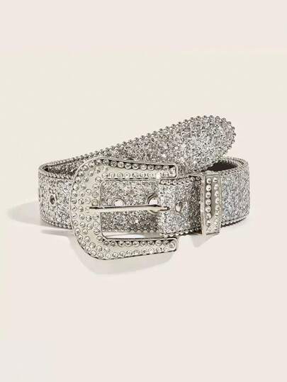 1pc Shining Sequin-Decor Waist Belt, Fashionable For Party, Carnival, Back To School, Christmas, Halloween Daily Wear Summer, School Fall, Autumn, Halloween