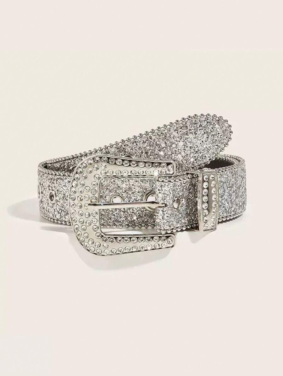 1 件闪亮亮片装饰腰带，时尚派对、狂欢节、返校、圣诞节、万圣节日常穿着夏季、秋季、万圣节