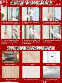 Gold Christmas Tree Window Adsorption Sticker Glass DIY, Electrostatic Window Murals Display Decal Stickers, Suitable For Scene Layout Window Decoration, Christmas Decoration