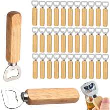 (1/5/8/50 peças) Abridor de garrafas de vinho de madeira, abridor de garrafas de cerveja, abridor de cidra, abridor de garrafas de refrigerante, adequado para casa, bar, restaurante, presentes de casamento, cabo de madeira portátil, presente para pai - Cor madeira - Ver 2