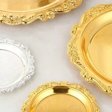 1pc Embossed Metal Dried Fruit Tray, Suitable For Dried Fruits, Cupcakes, Snack Tray, Appetizers And Vegetables, Perfect For Parties And Snacks, Decorations Best Gifts Birthday Plates Kitchen Accessories Kitchen Decor Trays Tray Decor