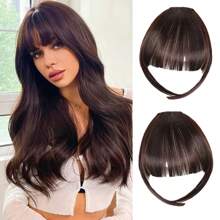 Extension per capelli con frangia molletta-in sintetici, colori marrone, nero e oro, frangia con accessori per capelli da donna, per aumentare il volume dei capelli e da indossare quotidianamente