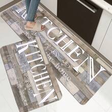 1pc Black Dirt-Resistant & Easy To Clean Versatile Kitchen Printed Absorbent Anti-Slip Kitchen Floor Mat, Suitable For Kitchen, Dining Room, Decoration - Multicolor - View 12