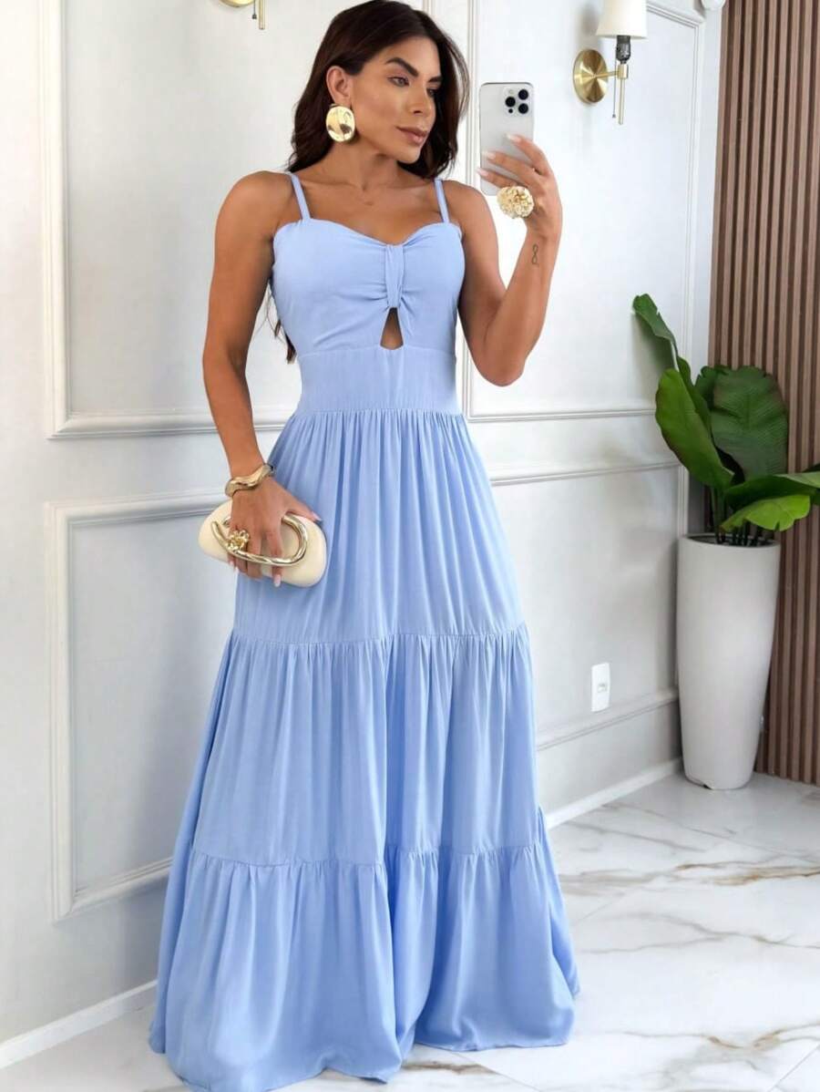 Women's Long Dress Três Marias Well-Cut With Lastex Back Pads - Màu xanh nhạt - Xem 1