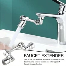 Universal 1080° Rotation Faucet Extender Spray Head Kitchen Robot Arm Mixer Aerator Bubbler Water Tap Nozzlehome Bathroom Decor Summer - Silver - View 7