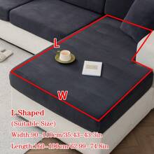 1pc Universal Seasonal Elastic Sofa Seat Cushion Cover, Soft Skin-Friendly Pet-Proof Slipcover With Anti-Skid Tech, Modern Simple Style For Living Room L-Shaped Sectional Sofa, 1/2/3/4 Seater Sofa, Spring/Autumn (Single Cover) - Dark Grey - View 12