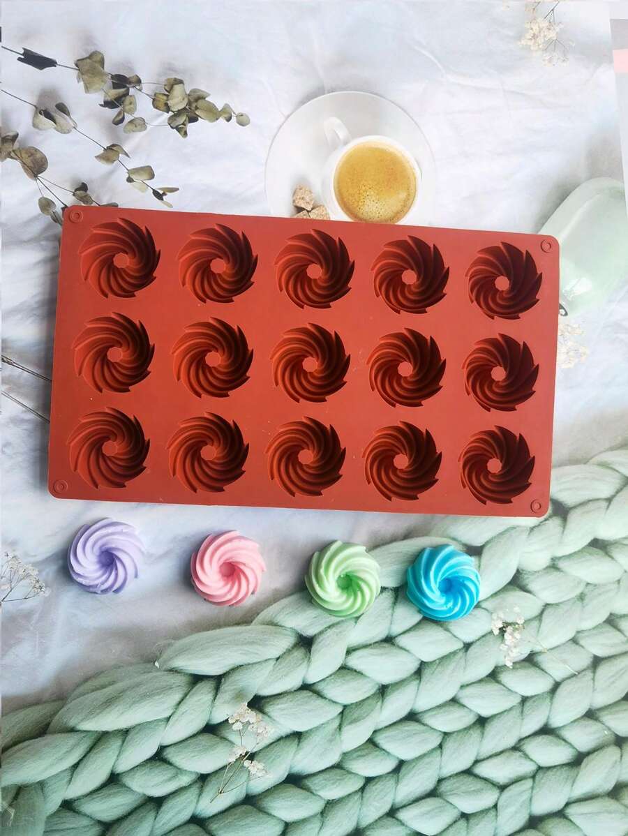 1 件硅胶螺旋糖果/蛋糕/巧克力模具 - 鏽棕色 - 查看 1