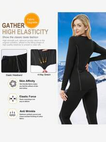 Set termico da donna da indossare sotto gli abiti per attività all'aperto in inverno, adatto per sci, caccia, ciclismo, corsa, campeggio, come strato base