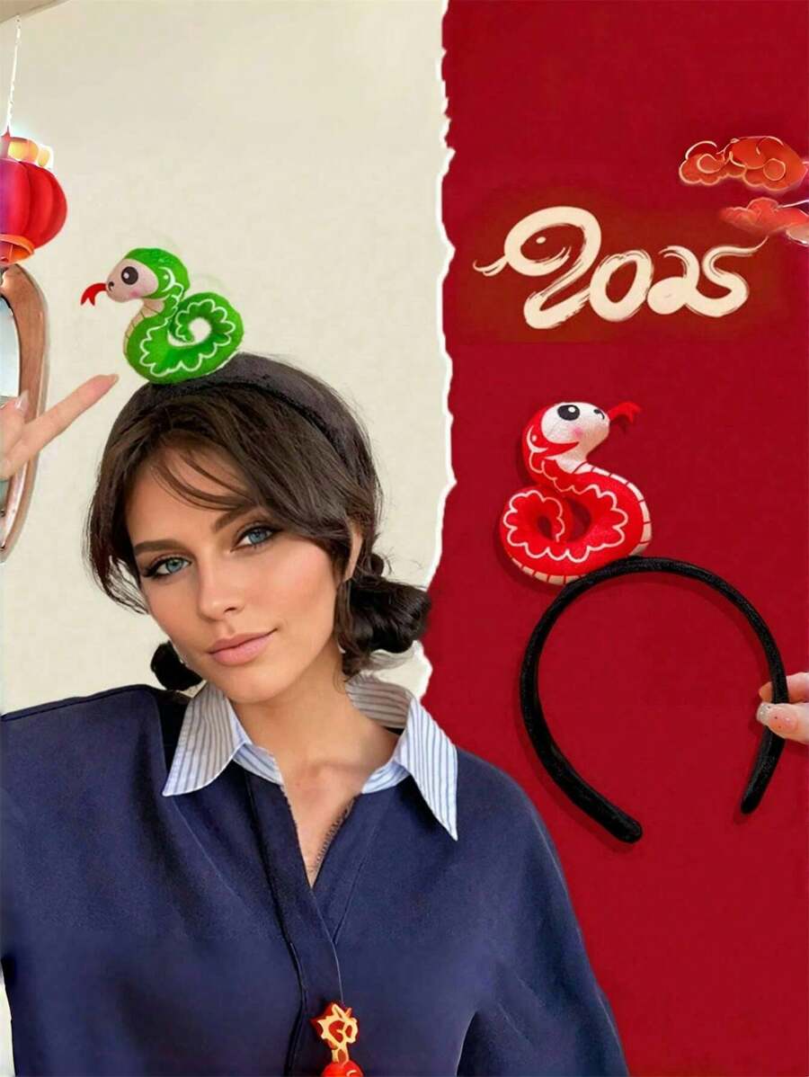 2 chiếc kẹp tóc hình con rắn 3D dễ thương cho năm mới tối giản, thích hợp để trang trí tóc, làm quà tặng, dịp đặc biệt, trang phục hàng ngày, trang phục đường phố và tiệc tùng - Nhiều màu - Xem 1