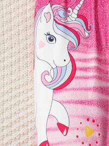 Conjunto de 3 pantalones de ajuste slim con estampado de mezclilla para niña joven - Rosa Fucsia - Ver 8
