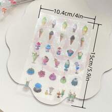 4pcs Set Y2K Soda Dessert Star Dolphin PET Transparent Glitter Sticker Back To School - Color - View 2